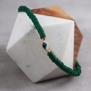 Beaded Necklace with Mini Evil Eye Detail